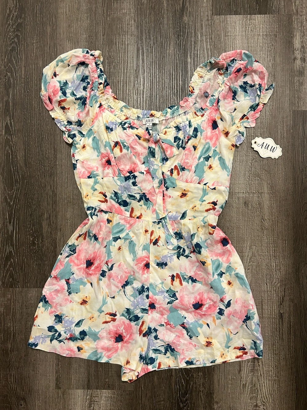 3/$10 NWT A.U.W. Floral Print Romper